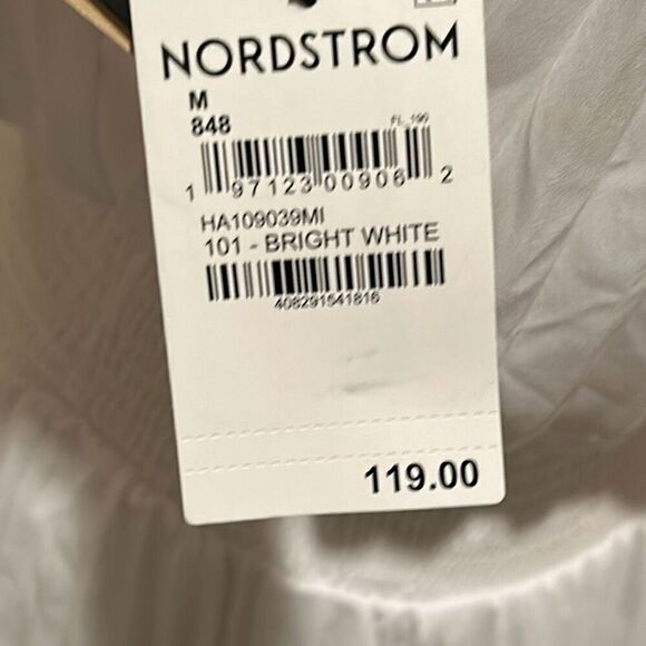 Halogen M High Neck Pleated Blouson Party Dress Bright White Marilyn Monroe New - Picture 8 of 12